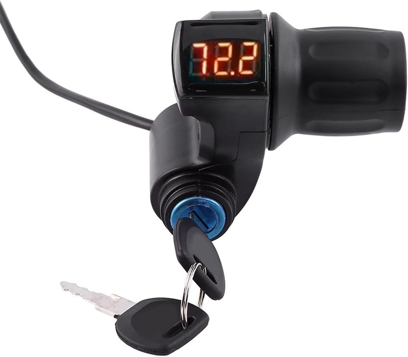 doinal Electric Twist Throttle Grips, Electric Scooter Three Speed Throttle Handlebar, LED Battery Voltage Display Electric Bike Throttle Accelerator Aluminium Speed Control - Image 4